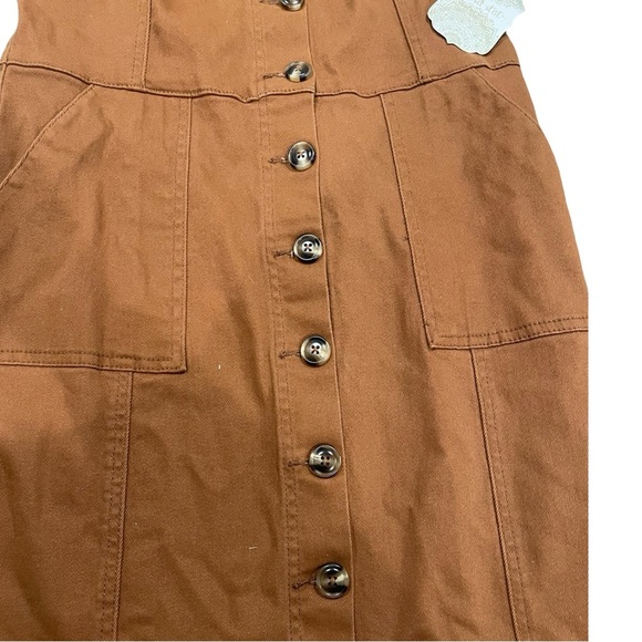 Altar'd State Dress Womens SZ M Torryn Denim Mini Button Sleeveless Overall NWT - Picture 2 of 6